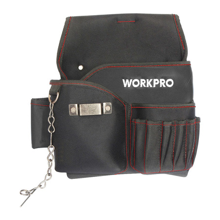 Prime-Line WORKPRO W081015 Electrician Pouch, Tool Pockets w/Tape Holder, 600D Polyester Single Pack W081015